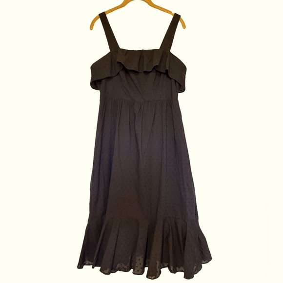 J. Crew Black Polka Dot Ruffle Midi Dress – Size 4 - Picture 1 of 5